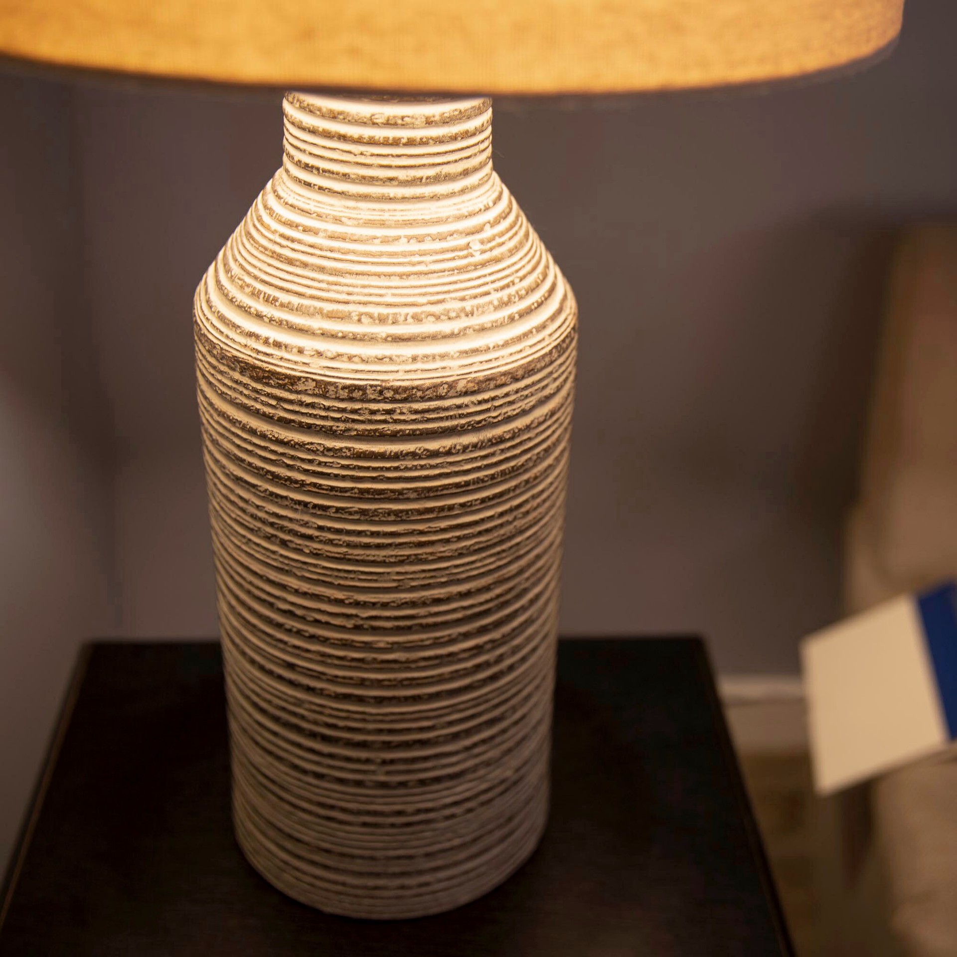 slide 3 of 5, allen + roth 20-in Rustic Plug-In Resin Lamp Base, 1 ct