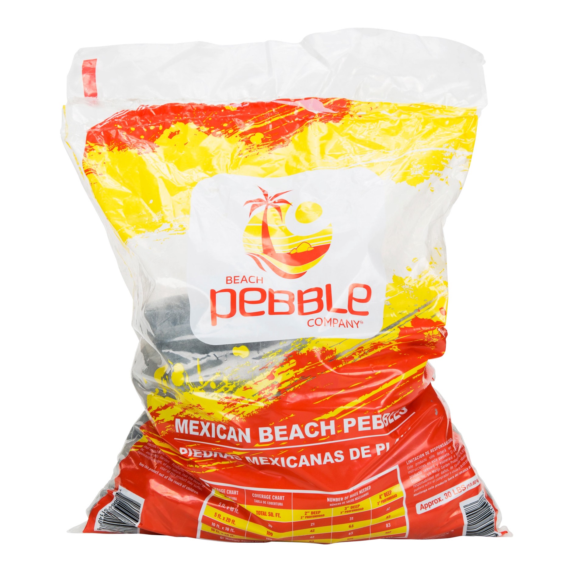 slide 1 of 6, Beach Pebble Company 0.4 Cubic feet 30-lb Gray Mexican beach pebbles ( 0.5 - 3.0-in Rock Size ), 1 ct