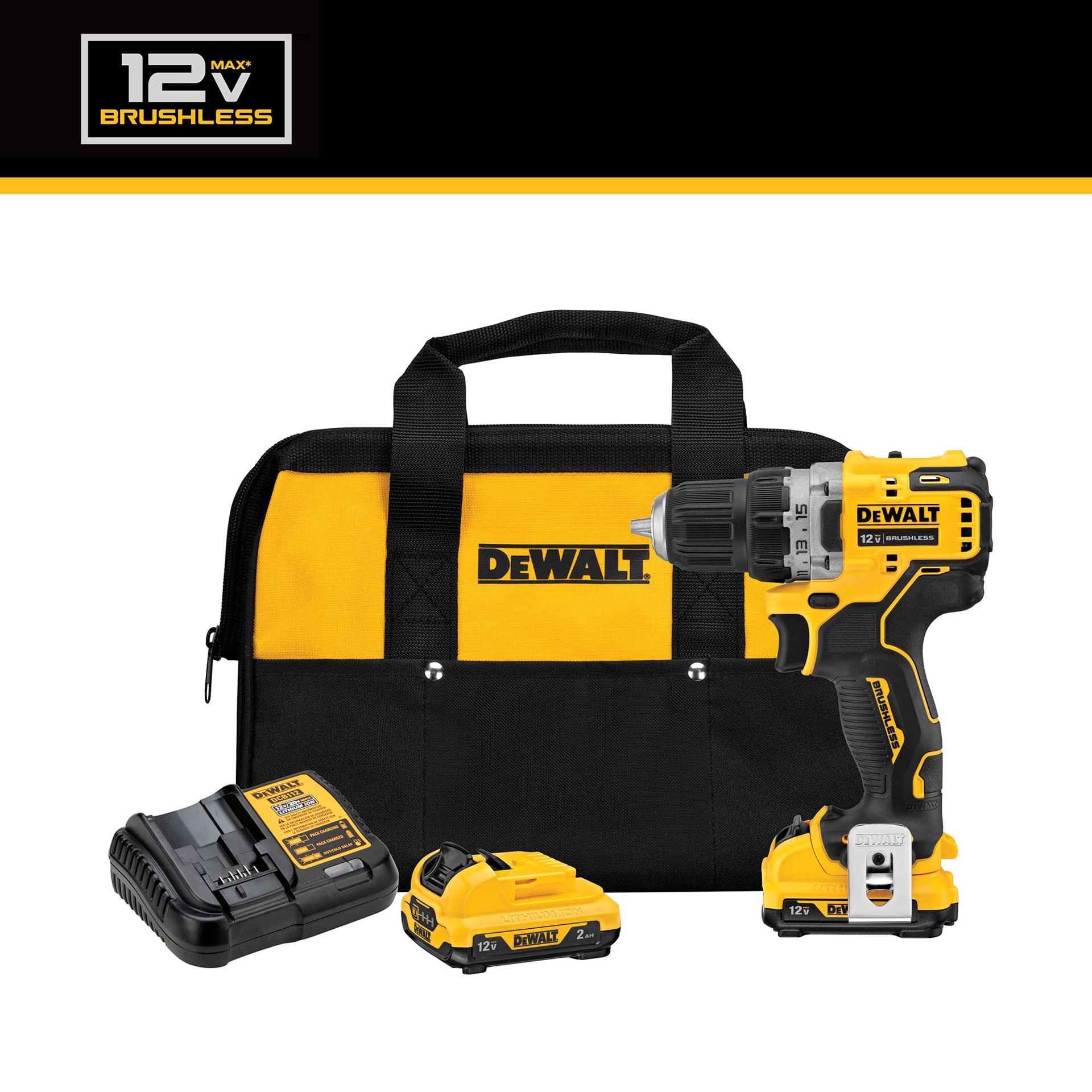 slide 3 of 6, DEWALT XTREME 12-volt Max 3/8-in Keyless Brushless Cordless Drill ( 2 -Batteries Included, and Charger Included ), 1 ct