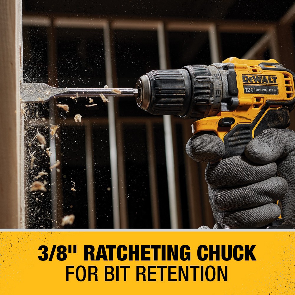 slide 6 of 6, DEWALT XTREME 12-volt Max 3/8-in Keyless Brushless Cordless Drill ( 2 -Batteries Included, and Charger Included ), 1 ct