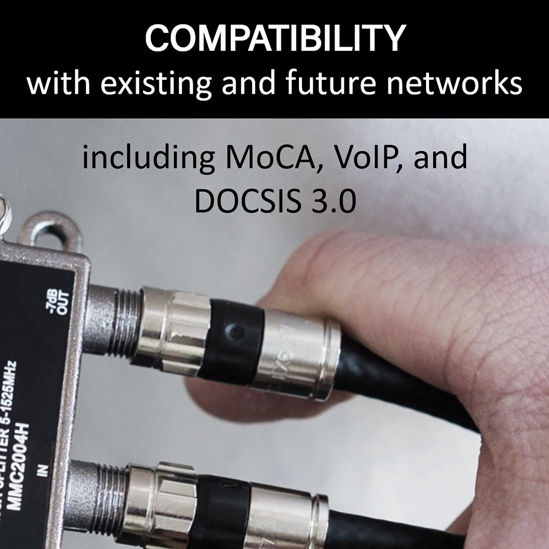 slide 5 of 6, Legrand Zinc 4-way coax Video Cable Splitter, 1 ct