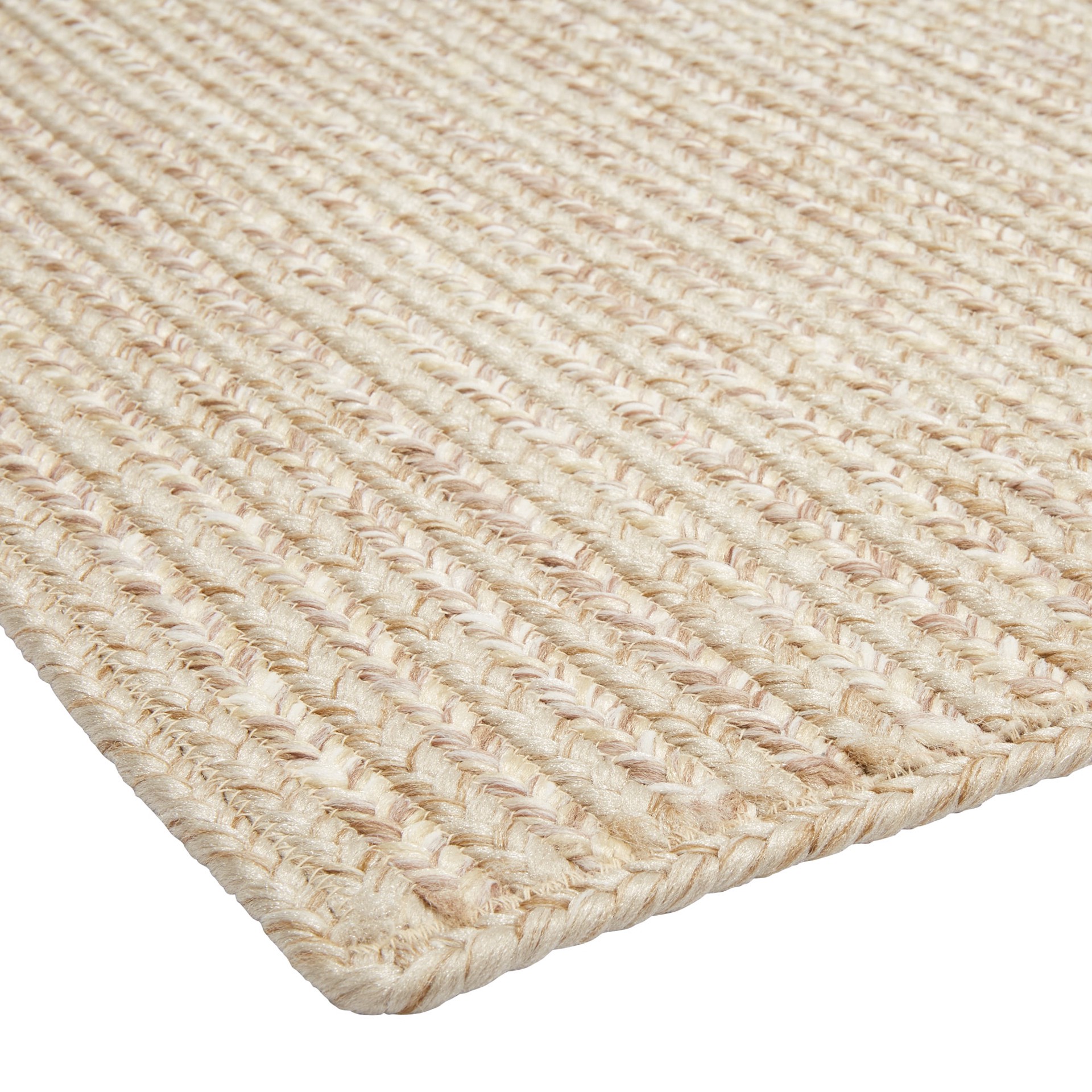 slide 3 of 6, allen + roth 2 x 4 (ft) Braided Neutral Rectangular Indoor/Outdoor Solid Farmhouse/Cottage Throw rug, 1 ct