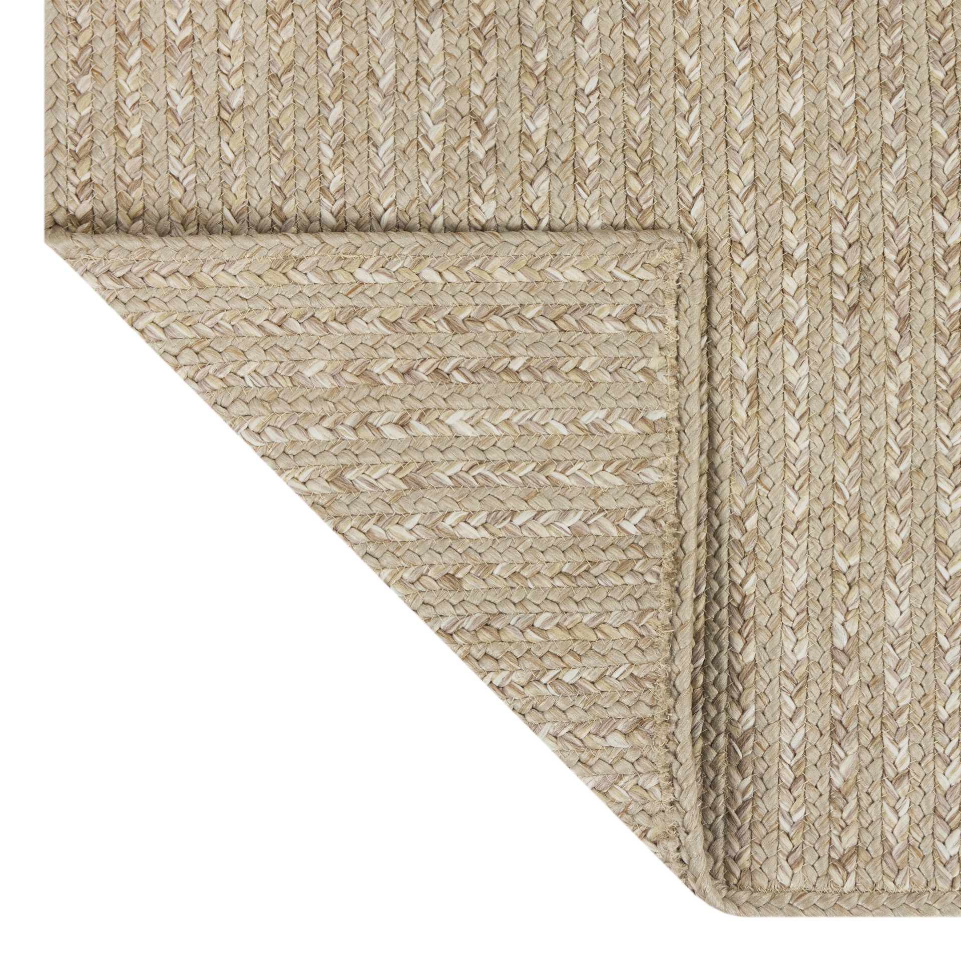 slide 6 of 6, allen + roth 2 x 4 (ft) Braided Neutral Rectangular Indoor/Outdoor Solid Farmhouse/Cottage Throw rug, 1 ct