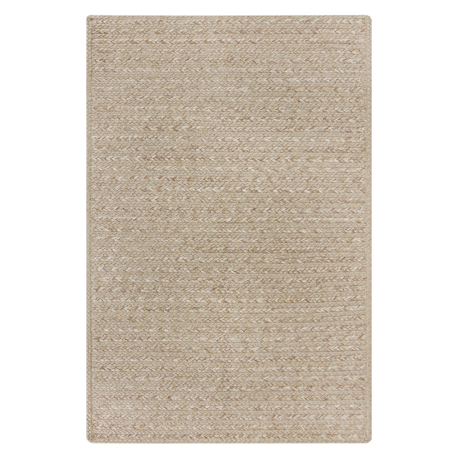 slide 1 of 6, allen + roth 2 x 4 (ft) Braided Neutral Rectangular Indoor/Outdoor Solid Farmhouse/Cottage Throw rug, 1 ct
