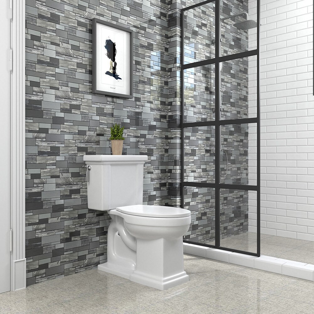slide 5 of 6, Elida Ceramica Laser Sky 12-in x 12-in Glossy Glass Linear Mosaic Wall Tile ( 0.96-sq ft Piece ), 1 ct