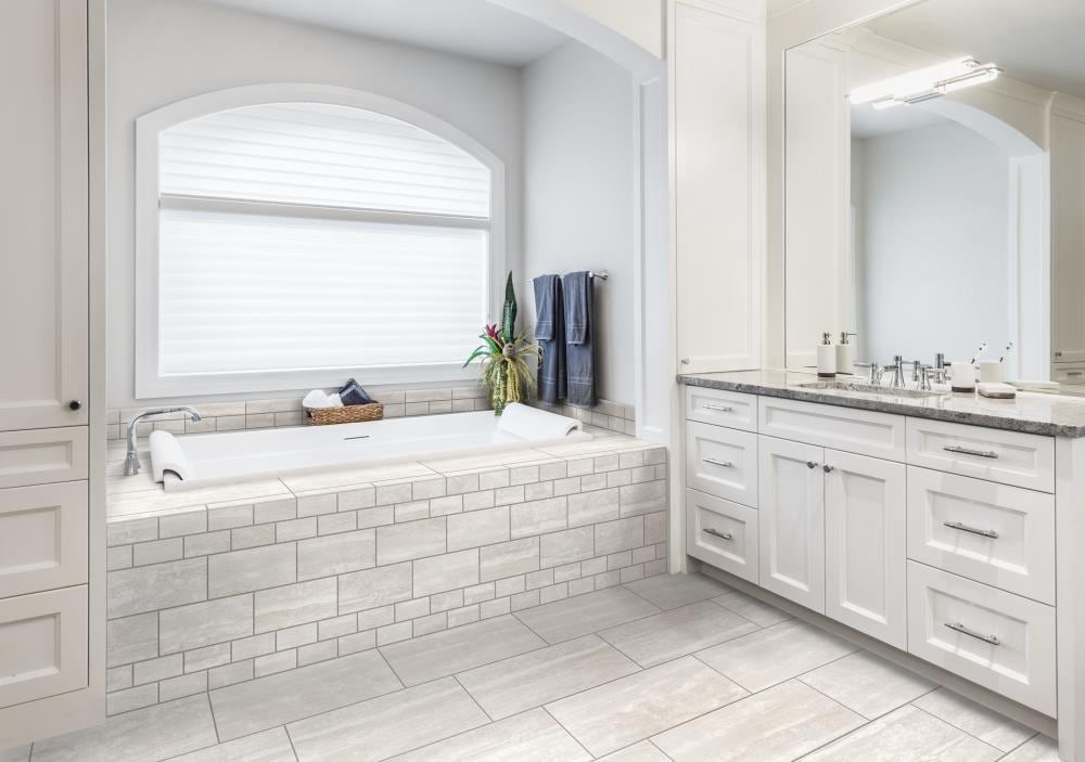 slide 5 of 6, allen + roth Endless Ivory 12-in x 24-in Matte Porcelain Floor and Wall Tile ( 1.94-sq ft Piece ), 1 ct