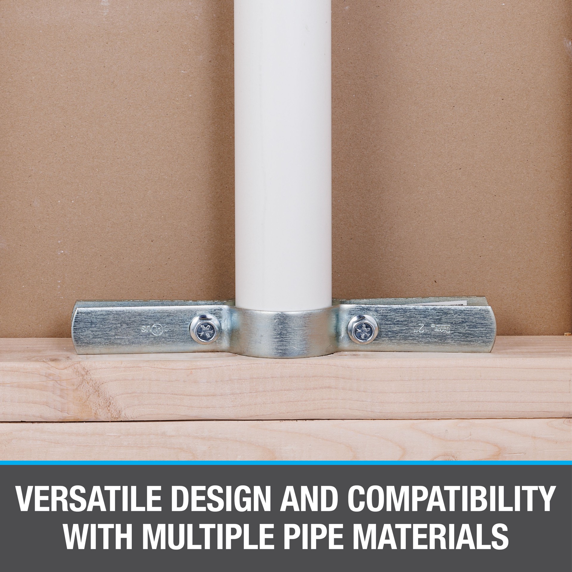 slide 3 of 5, Oatey 4-in to 4-in dia Steel Riser clamp, 1 ct