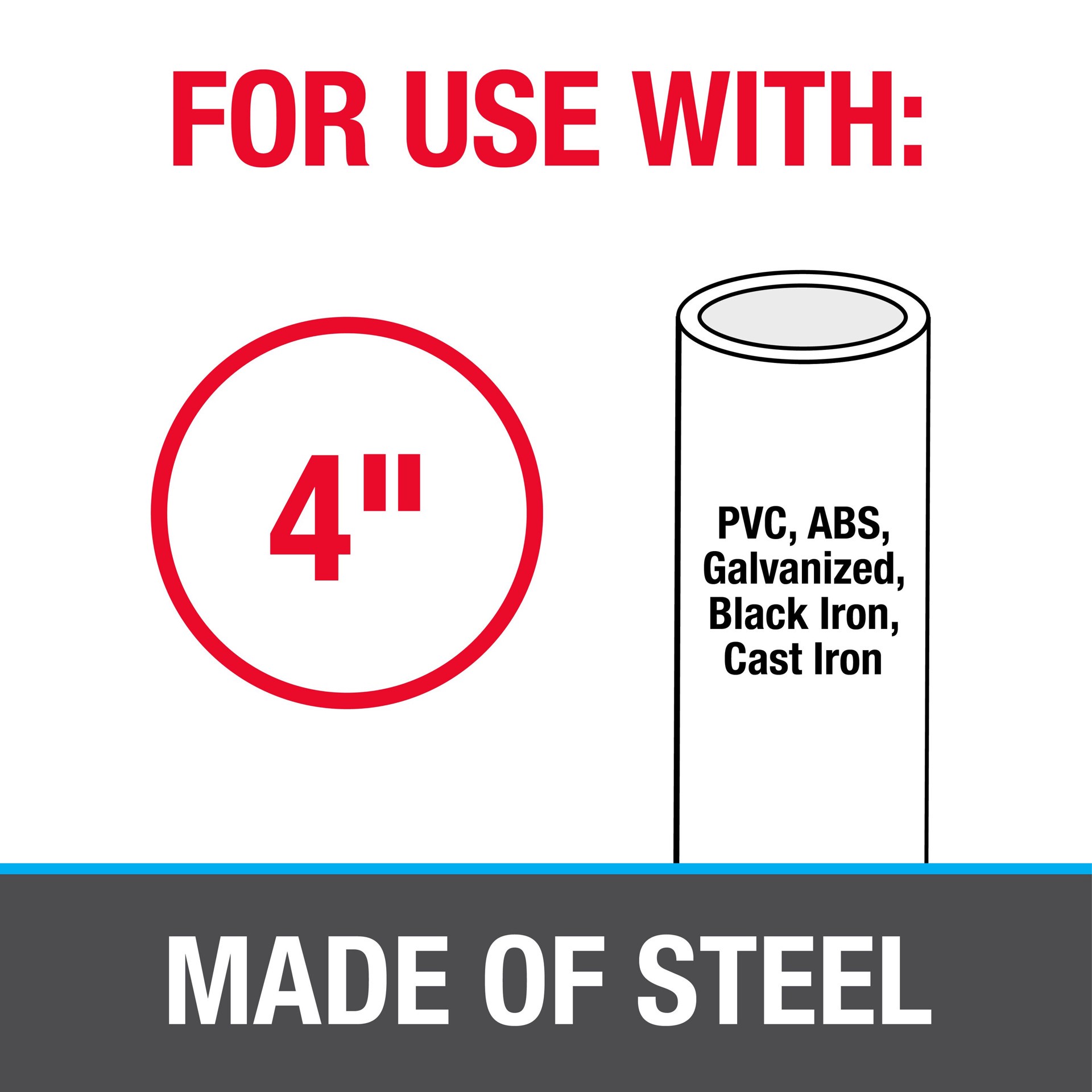 slide 4 of 5, Oatey 4-in to 4-in dia Steel Riser clamp, 1 ct