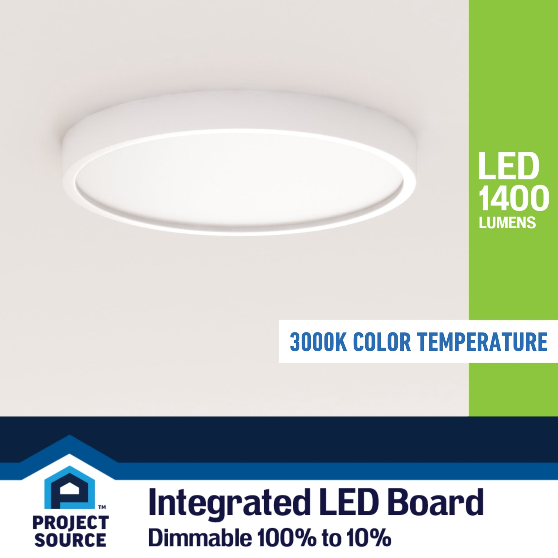 slide 5 of 6, Project Source 1 -Light 10-in Matte White Integrated LED Flush Mount Light 2 -Pack, 1 ct