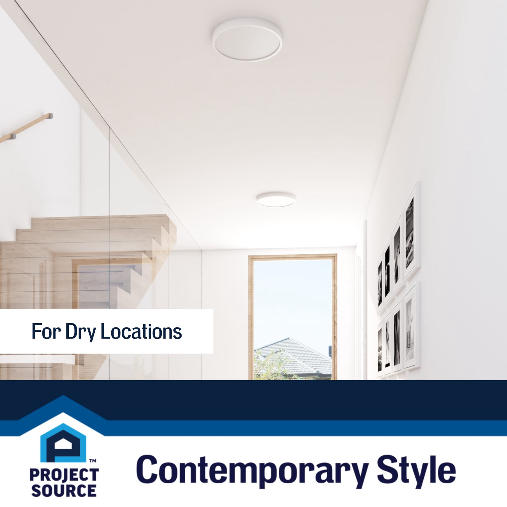 slide 6 of 6, Project Source 1 -Light 10-in Matte White Integrated LED Flush Mount Light 2 -Pack, 1 ct