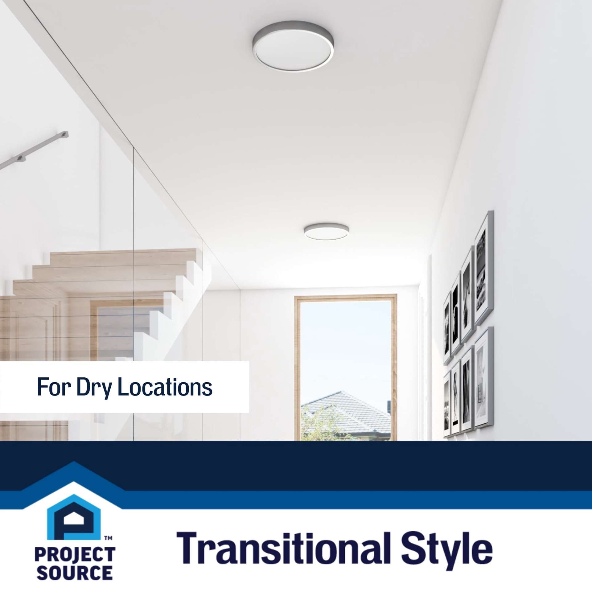 slide 5 of 6, Project Source 1 -Light 10-in Brushed Nickel Integrated LED Flush Mount Light 2 -Pack, 1 ct