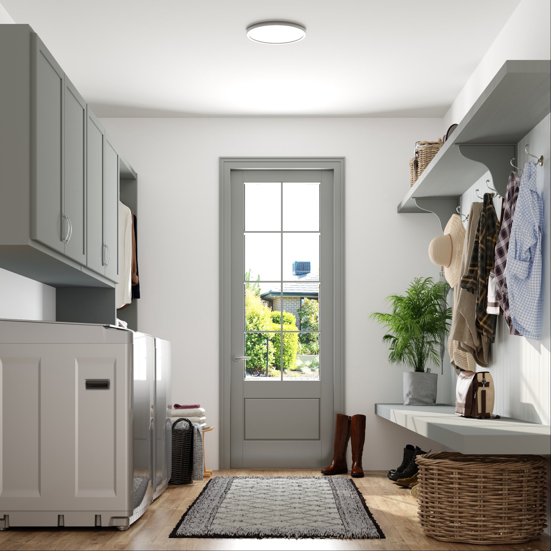 slide 5 of 6, Project Source 1 -Light 14-in Brushed Nickel Integrated LED Flush Mount Light 2 -Pack, 1 ct