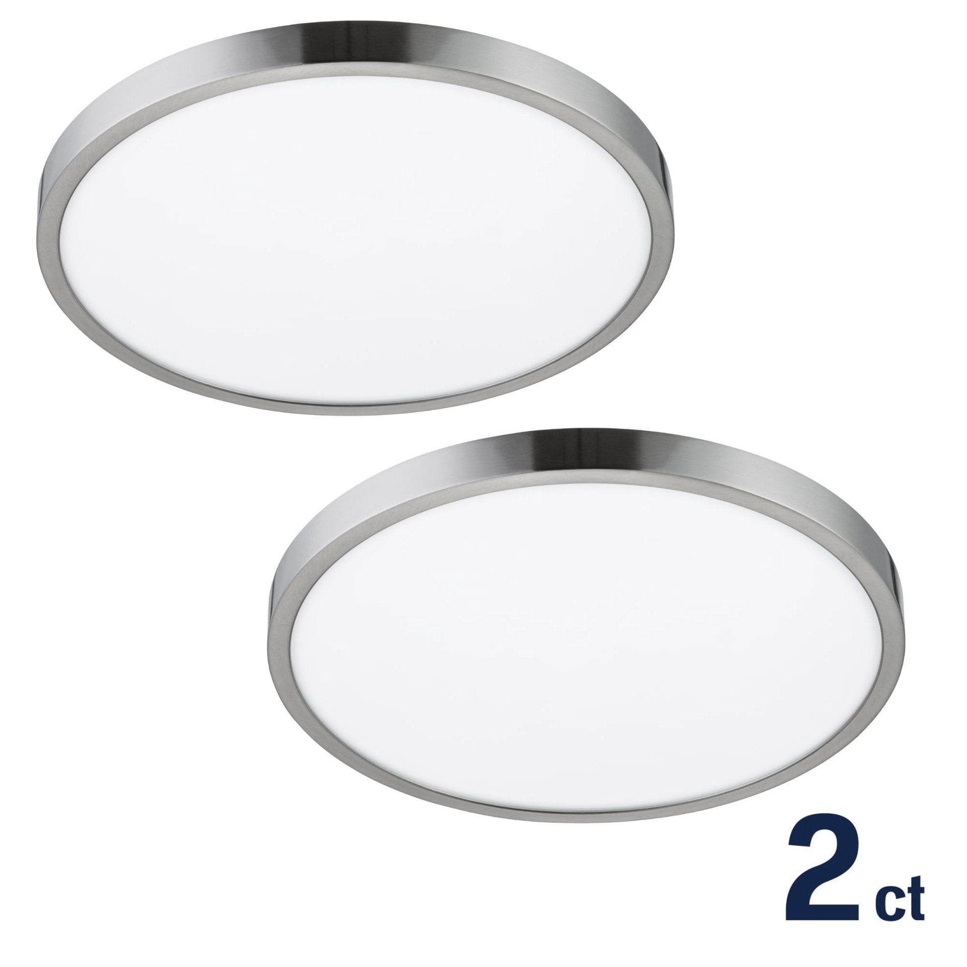 slide 6 of 6, Project Source 1 -Light 14-in Brushed Nickel Integrated LED Flush Mount Light 2 -Pack, 1 ct