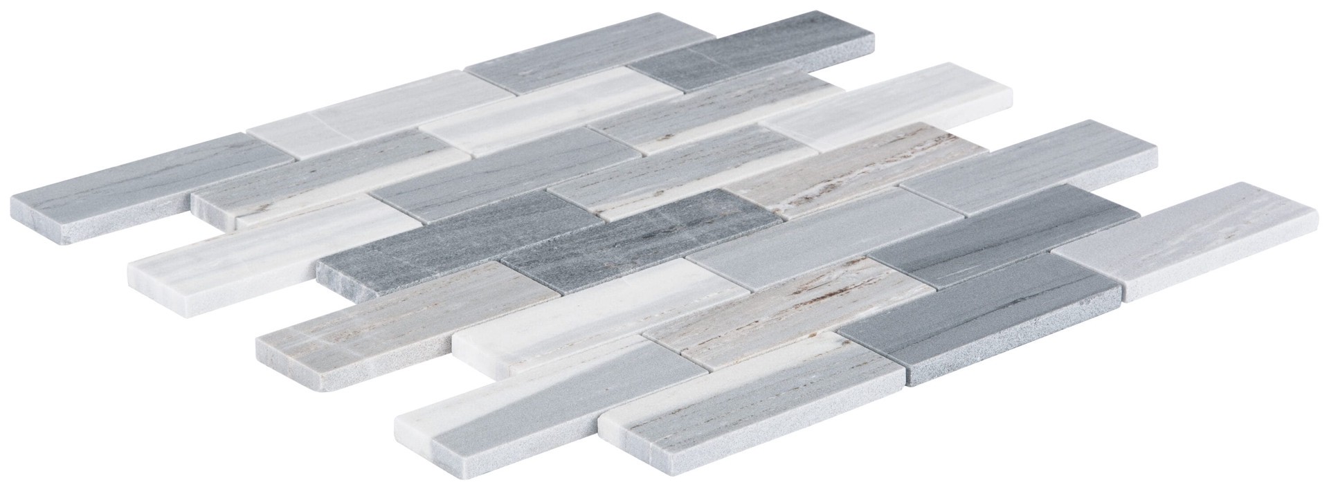 slide 3 of 6, Satori Palissandro 12-in x 12-in Polished Natural Marble Mosaic Floor and Wall Tile ( 0.97-sq ft Piece ), 1 ct