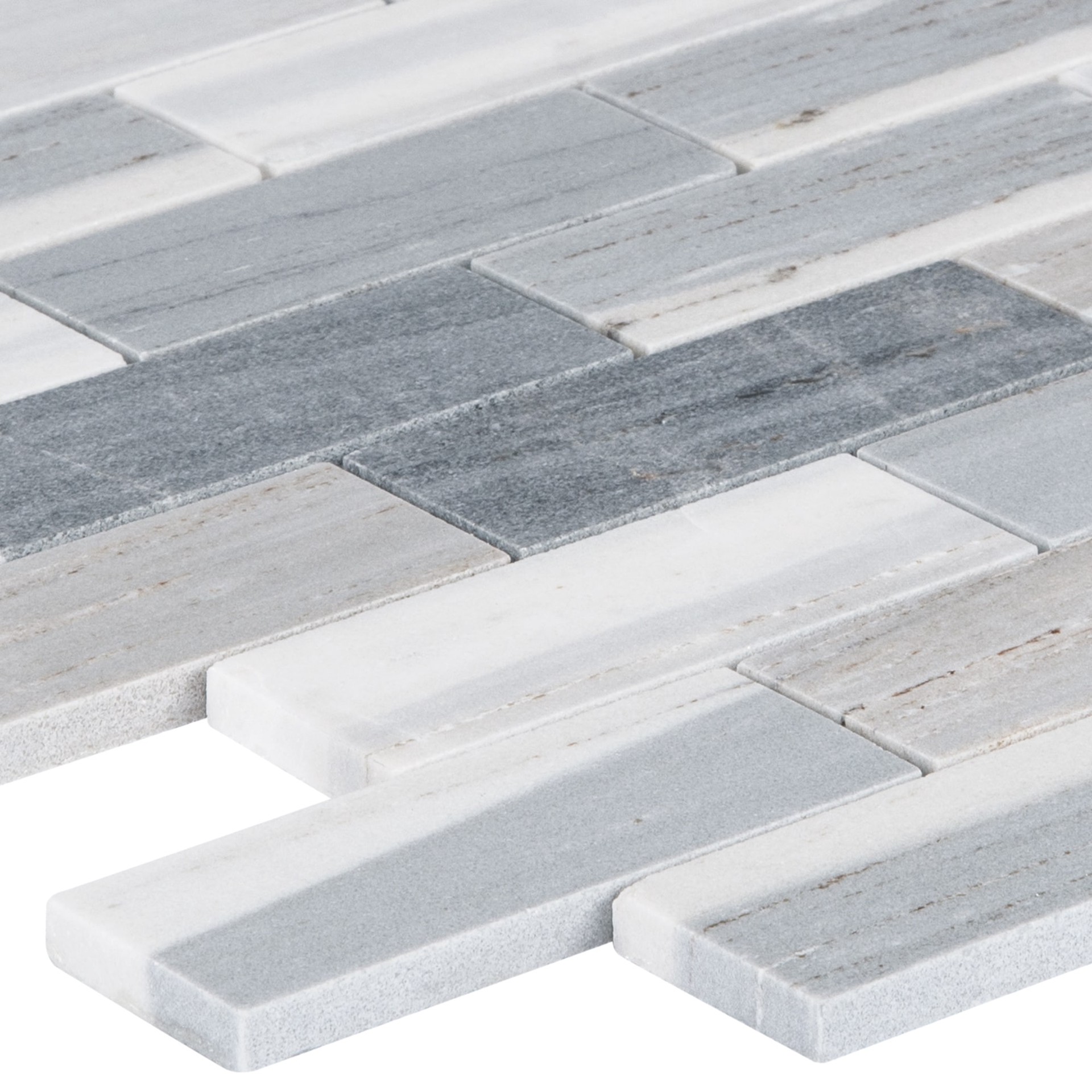 slide 4 of 6, Satori Palissandro 12-in x 12-in Polished Natural Marble Mosaic Floor and Wall Tile ( 0.97-sq ft Piece ), 1 ct