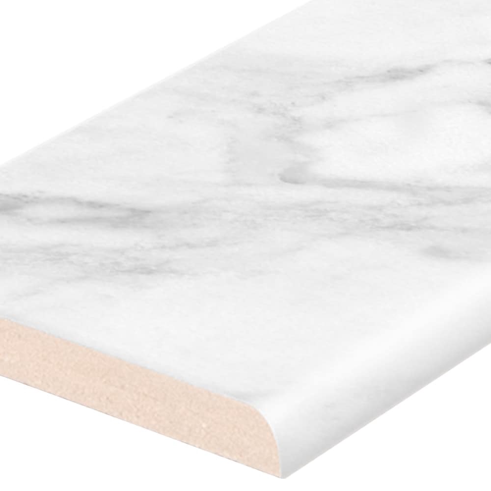 slide 2 of 6, Satori White Regent Carrara 2-in x 8-in Glossy Ceramic Bullnose Tile ( 0.1-sq ft / Piece ), 1 ct