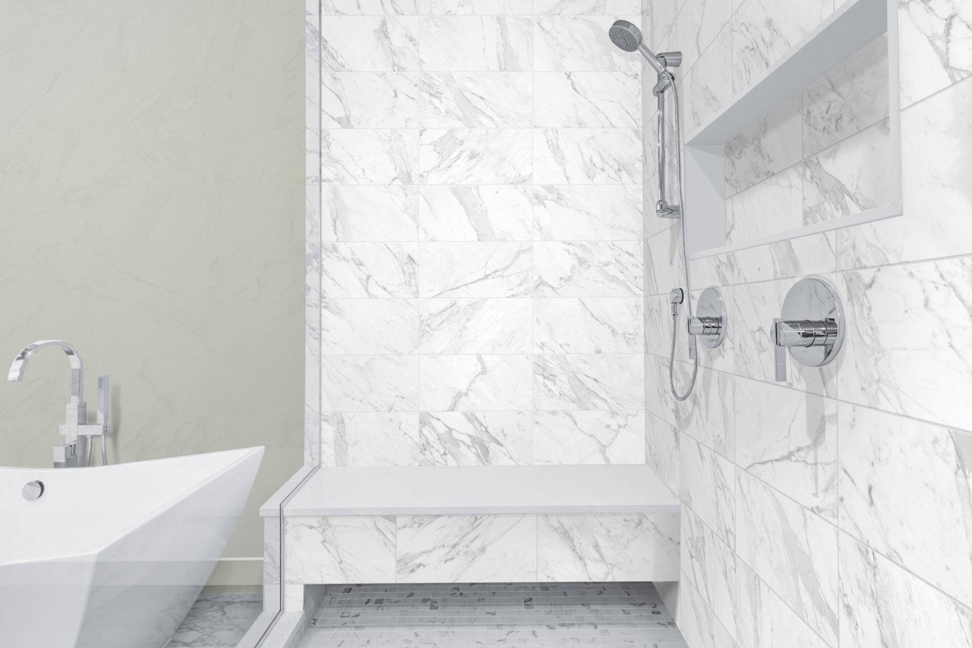 slide 2 of 6, Satori Regent Carrara 8-in x 16-in Glossy Ceramic Wall Tile ( 0.86-sq ft Piece ), 1 ct