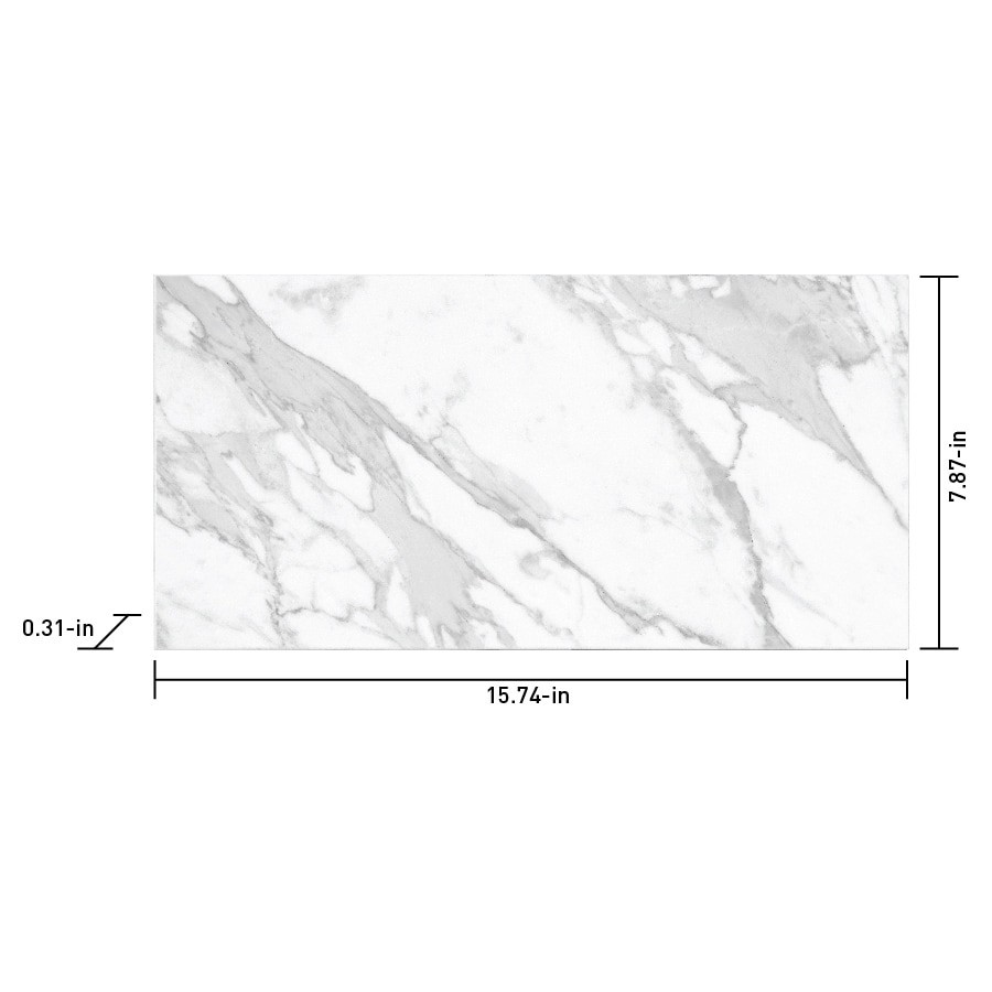 slide 5 of 6, Satori Regent Carrara 8-in x 16-in Glossy Ceramic Wall Tile ( 0.86-sq ft Piece ), 1 ct