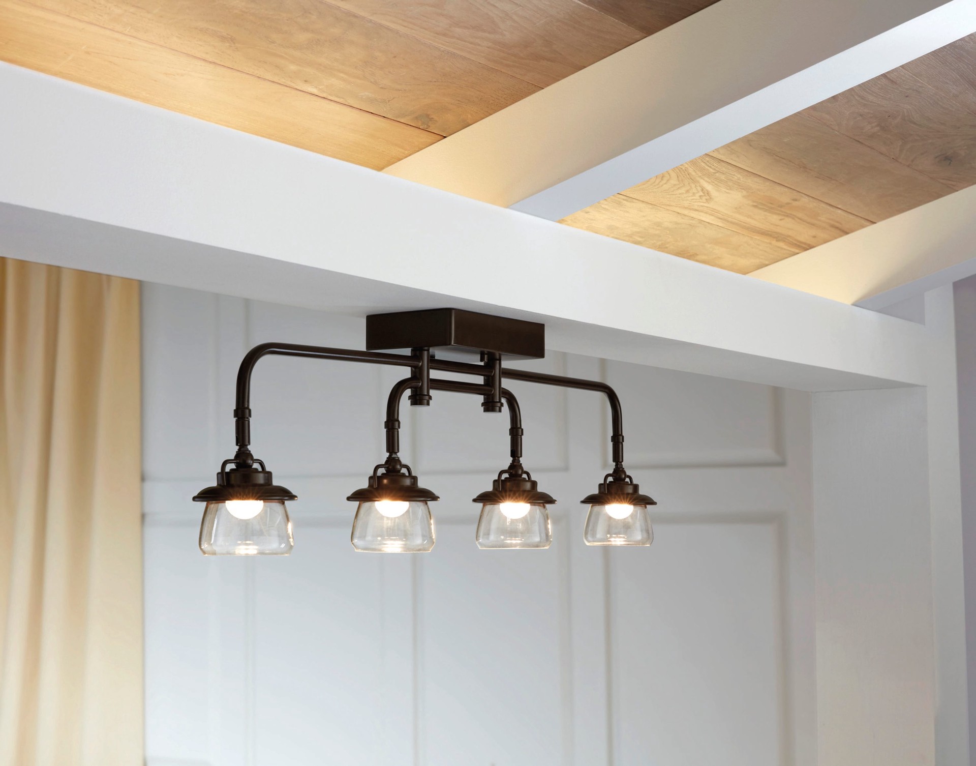 slide 3 of 6, allen + roth Bristow 32.12-in 4 -Light Specialty bronze dimmable Integrated Traditional Track Bar, 1 ct