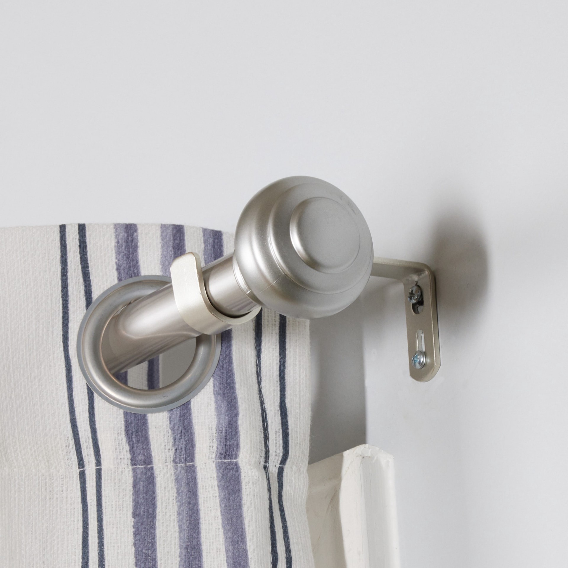 allen + roth 72-in to 144-in Brushed Nickel Steel Single Curtain Rod ...