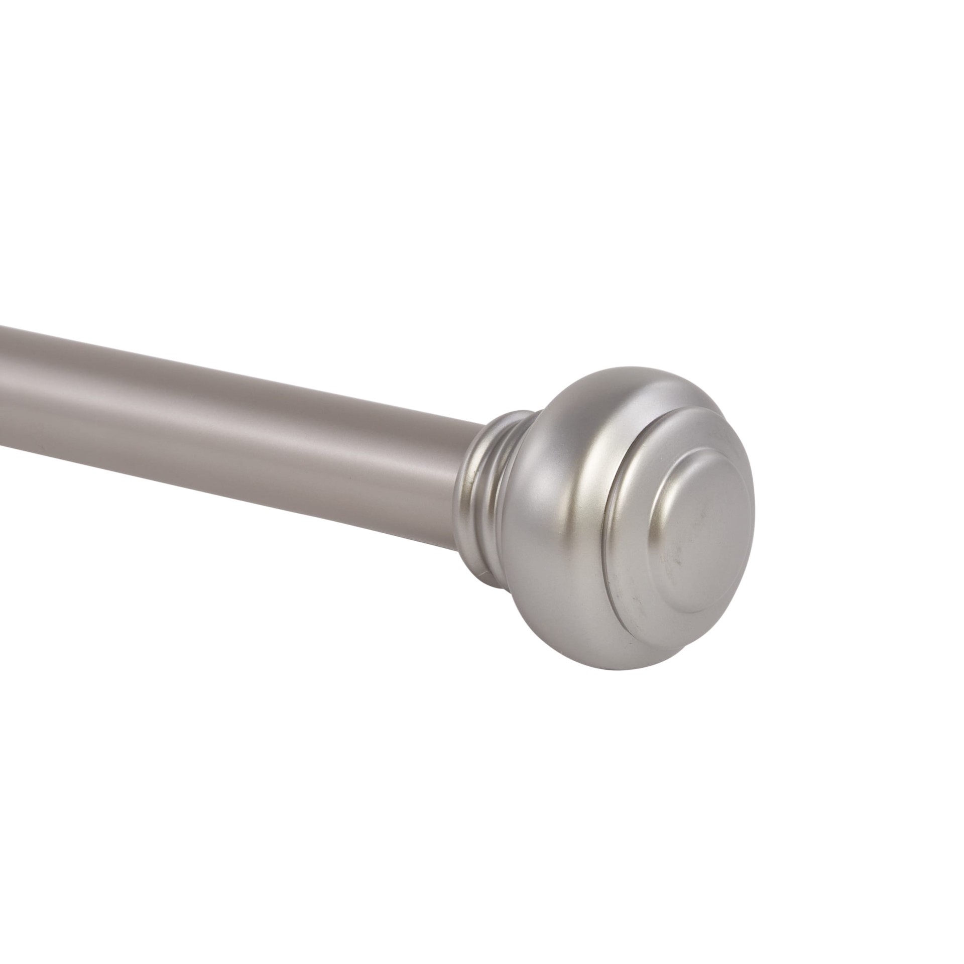 allen + roth 72-in to 144-in Brushed Nickel Steel Single Curtain Rod ...