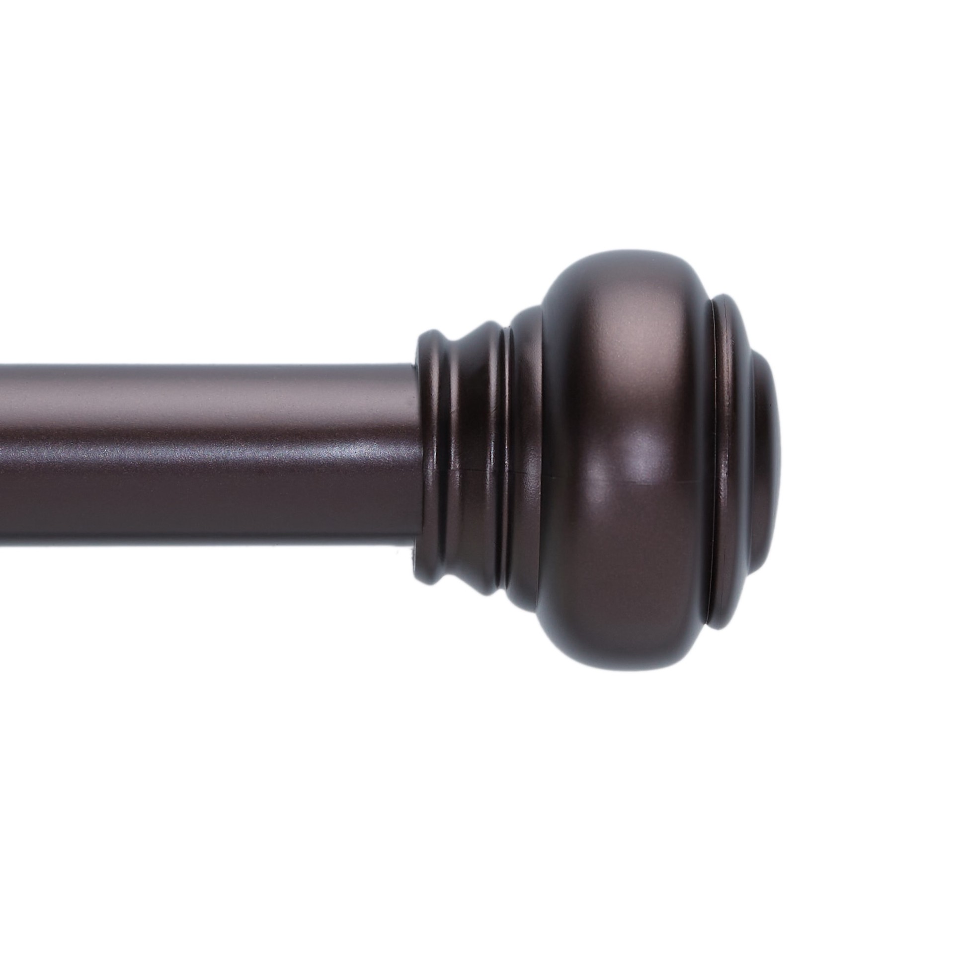 slide 2 of 6, allen + roth 36-in to 72-in Oil Rubbed Bronze Steel Inside Single Curtain Rod with Finials, 1 ct