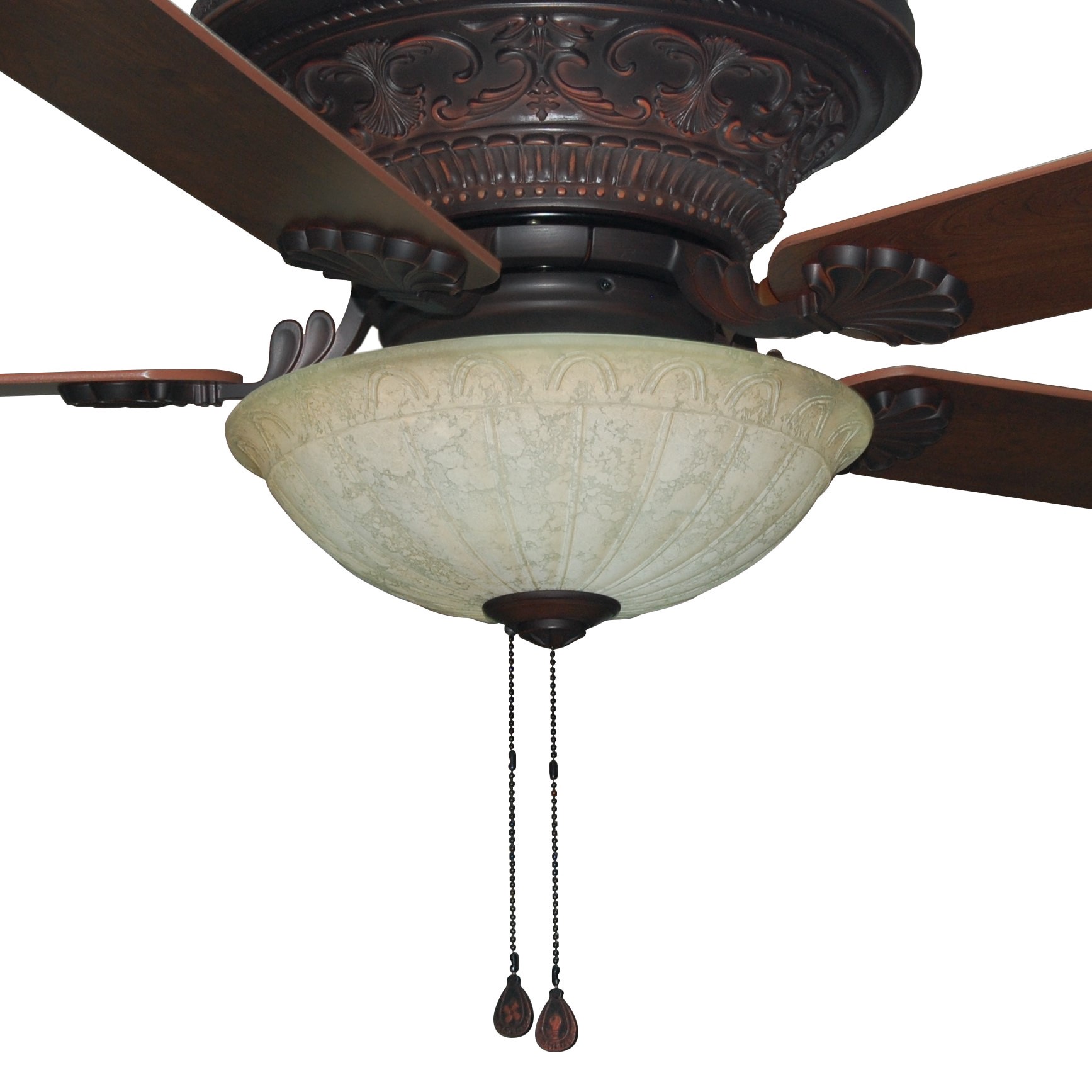 slide 6 of 6, Harbor Breeze Lynstead 52-in Specialty Bronze with Mink/Cinnamon Blades Flush Mount Ceiling Fan With Light 5 -Blade, 1 ct