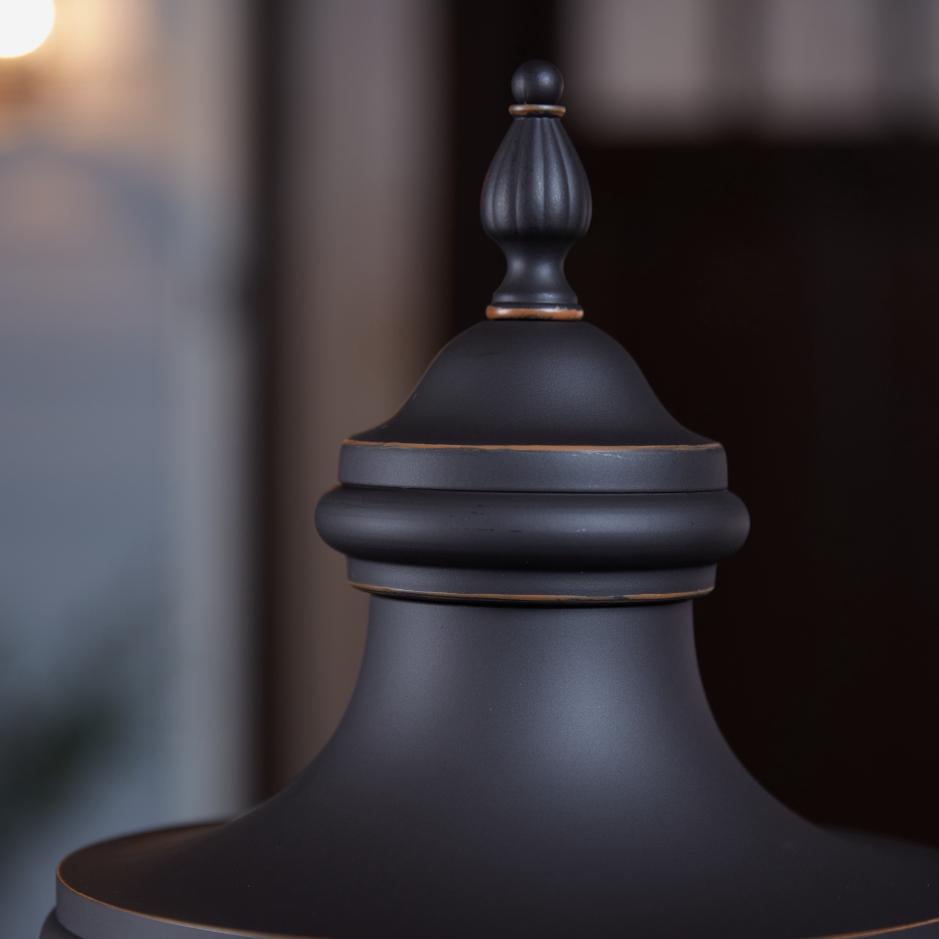 slide 3 of 6, allen + roth Castine 19.5-in Bronze Traditional Outdoor Light post lantern, 1 ct