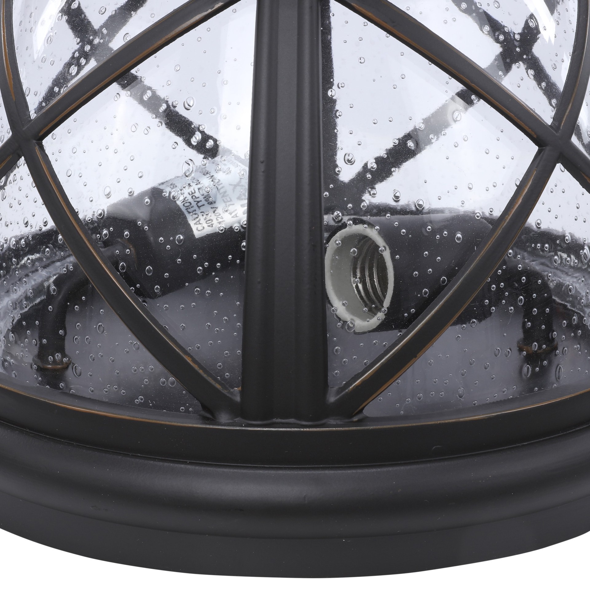 slide 3 of 6, allen + roth Castine 1 -Light 10.88-in Antique Bronze Indoor/Outdoor Flush Mount Light, 1 ct