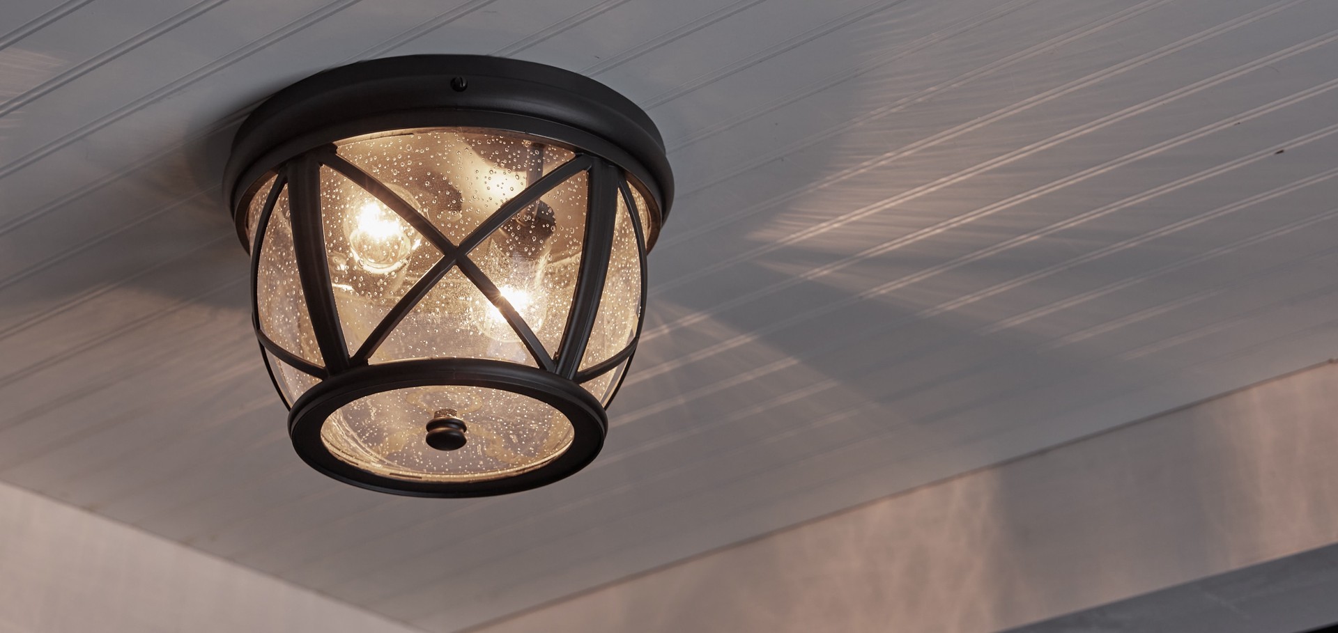 slide 6 of 6, allen + roth Castine 1 -Light 10.88-in Antique Bronze Indoor/Outdoor Flush Mount Light, 1 ct