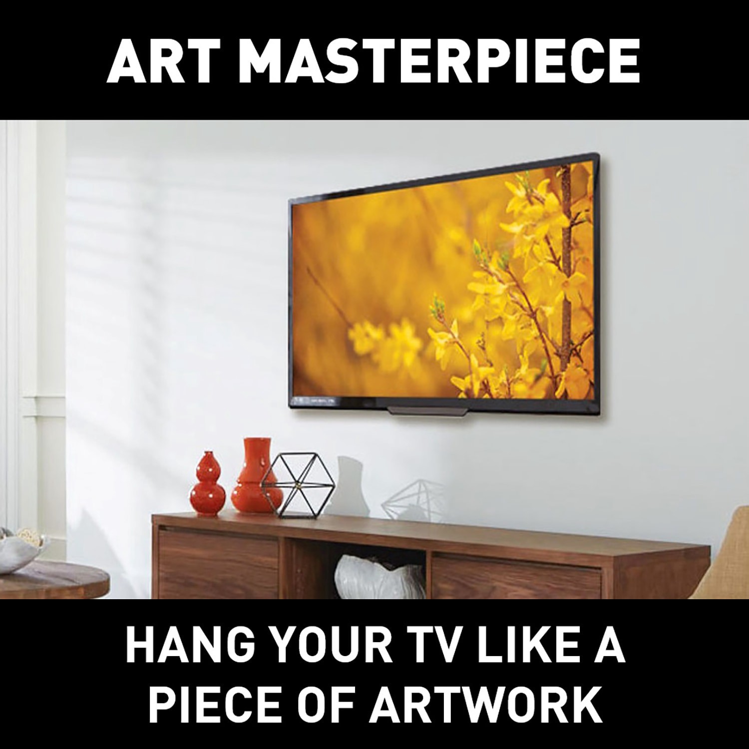 slide 2 of 6, Sanus 42 to 90 inch No Stud Required Fixed Indoor Wall TV mount Fits TVs up to 90-in ( Hardware Included ), 1 ct