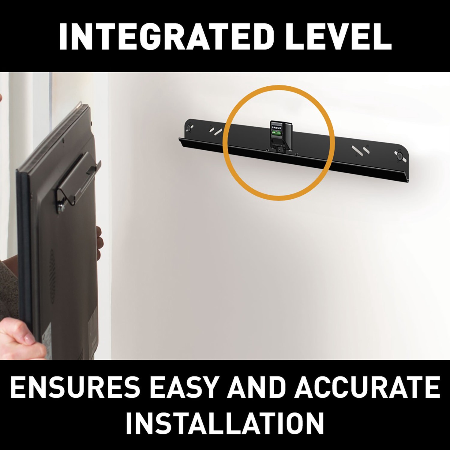 slide 4 of 6, Sanus 42 to 90 inch No Stud Required Fixed Indoor Wall TV mount Fits TVs up to 90-in ( Hardware Included ), 1 ct