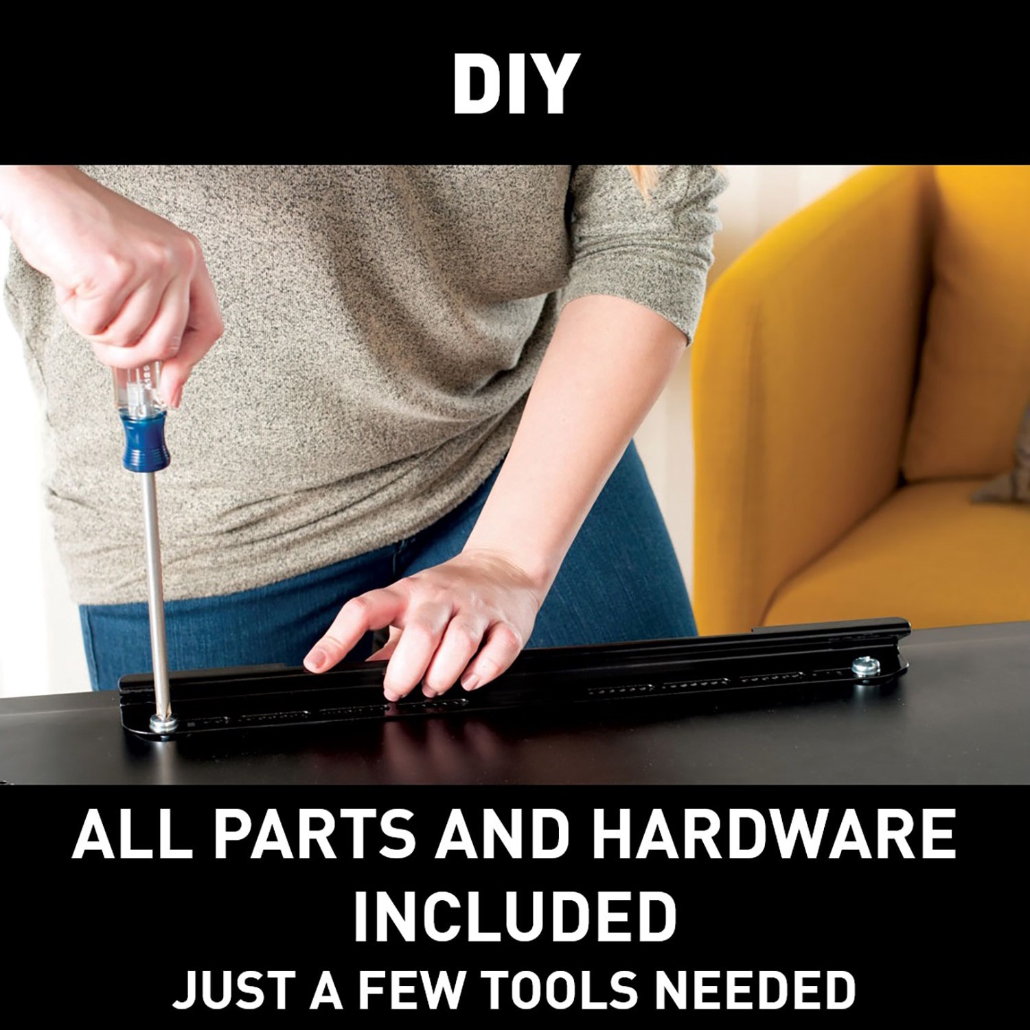 slide 5 of 6, Sanus 42 to 90 inch No Stud Required Fixed Indoor Wall TV mount Fits TVs up to 90-in ( Hardware Included ), 1 ct