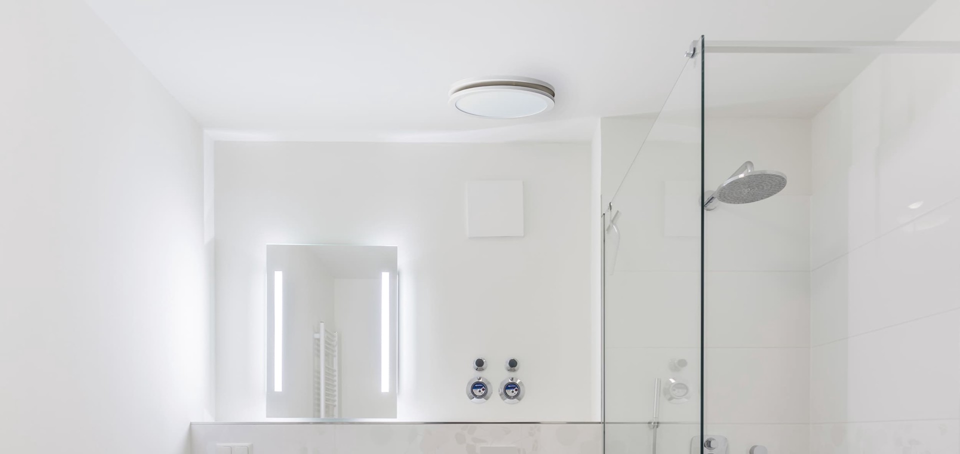 slide 2 of 6, Utilitech Ventilation fan 1.5-Sone 100-CFM White Decorative Lighted Bathroom Fan (ENERGY STAR Certified), 1 ct