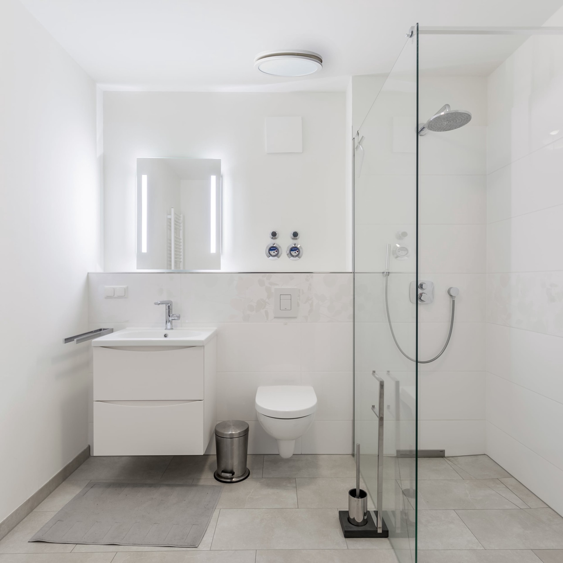 slide 3 of 6, Utilitech Ventilation fan 1.5-Sone 100-CFM White Decorative Lighted Bathroom Fan (ENERGY STAR Certified), 1 ct