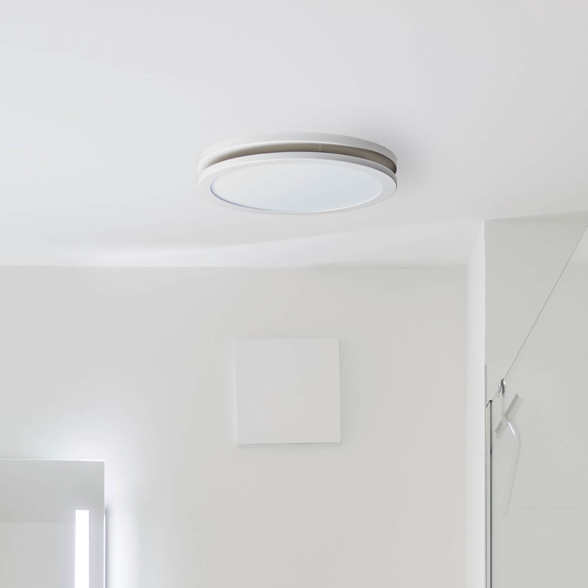 slide 4 of 6, Utilitech Ventilation fan 1.5-Sone 100-CFM White Decorative Lighted Bathroom Fan (ENERGY STAR Certified), 1 ct