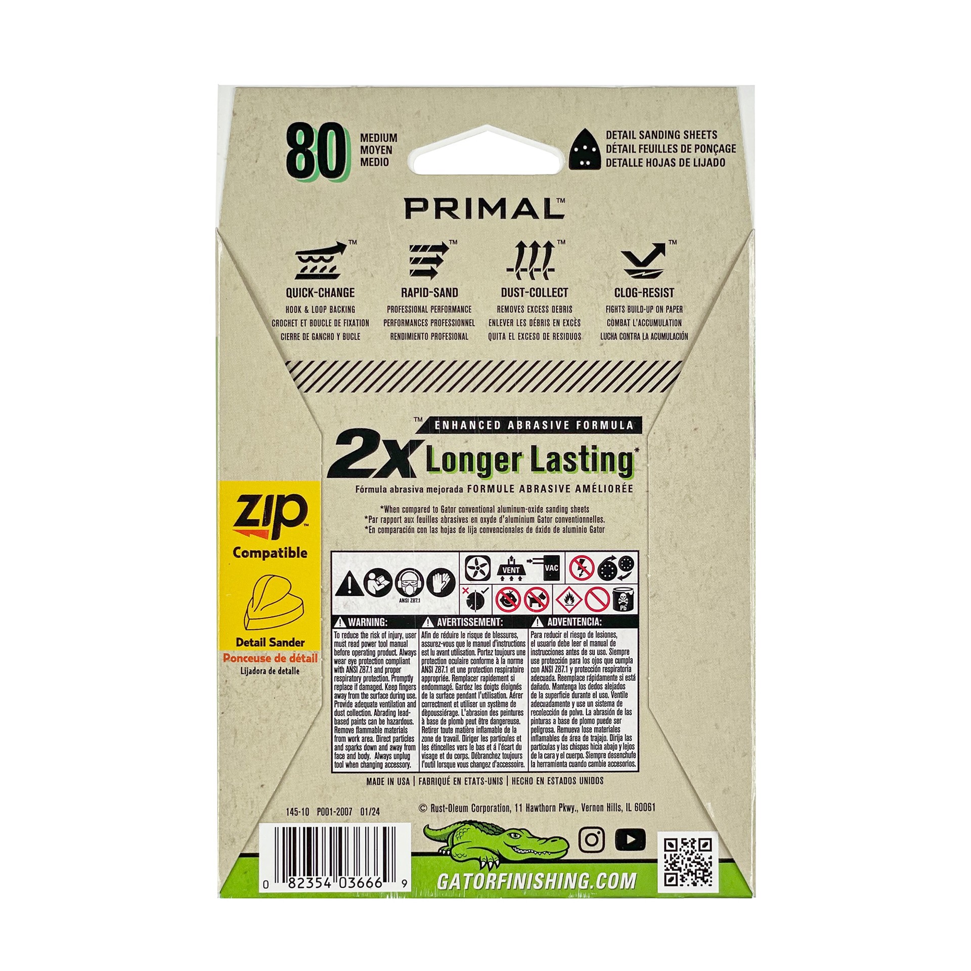 slide 3 of 6, Gator Mouse Refill 80 Grit 15pk 15 -Piece Aluminum oxide 80 -Grit Detail Sandpaper, 1 ct