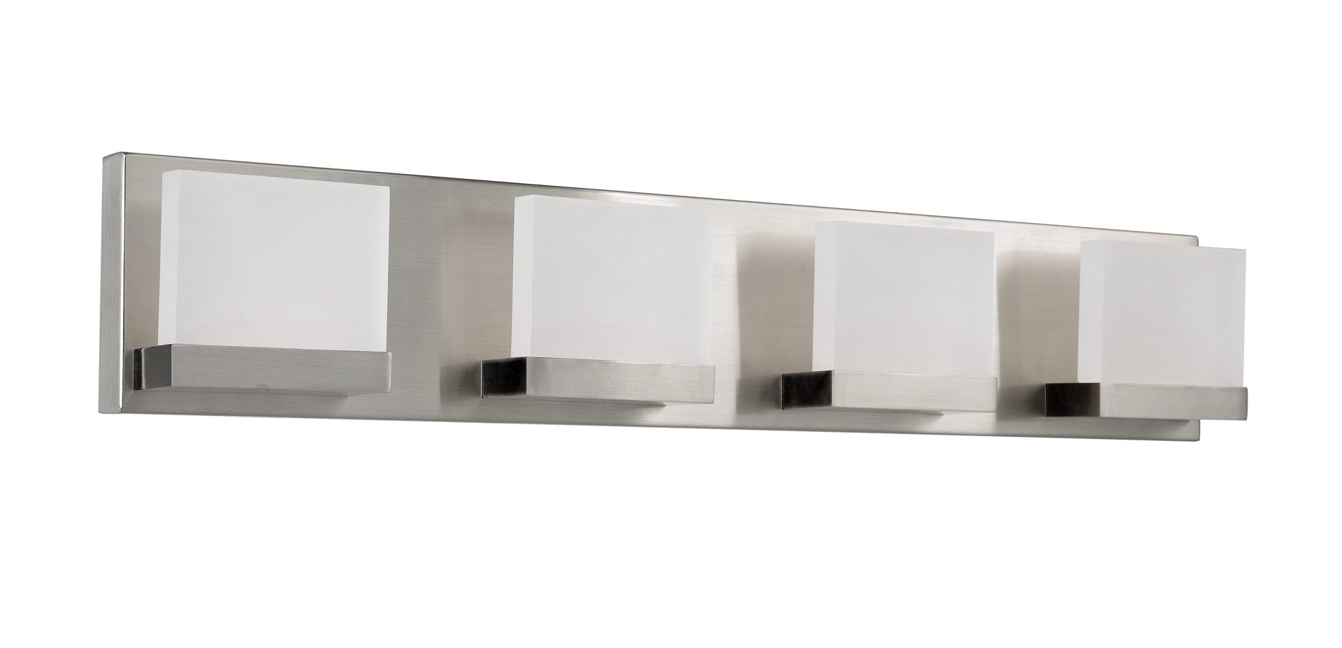 slide 3 of 6, allen + roth Cora 26-in 4 -Light Brushed Nickel Integrated LED Modern/contemporary Vanity light bar, 1 ct