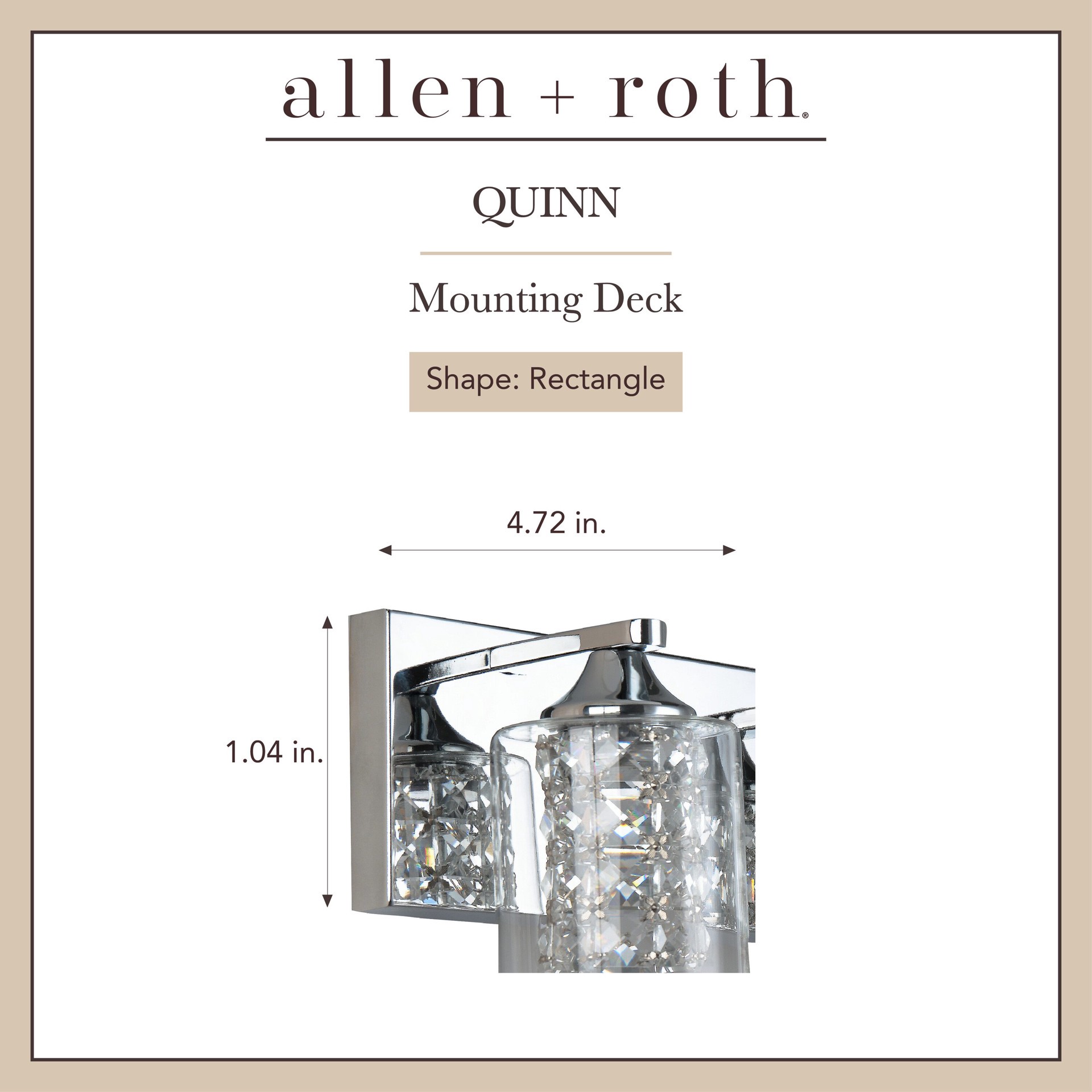 slide 3 of 6, allen + roth Quinn 25.98-in 4 -Light Polished Chrome Integrated LED Modern/contemporary Vanity light bar, 1 ct