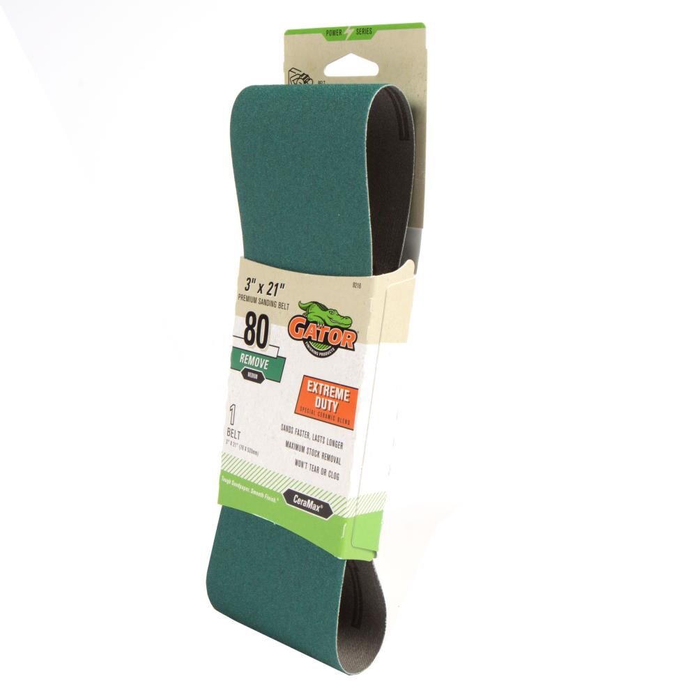 slide 4 of 6, Gator 3 x 21 Prem Cer Belt 80 Gt 1pk Ceramic alumina 80 -Grit Belt Sandpaper, 1 ct