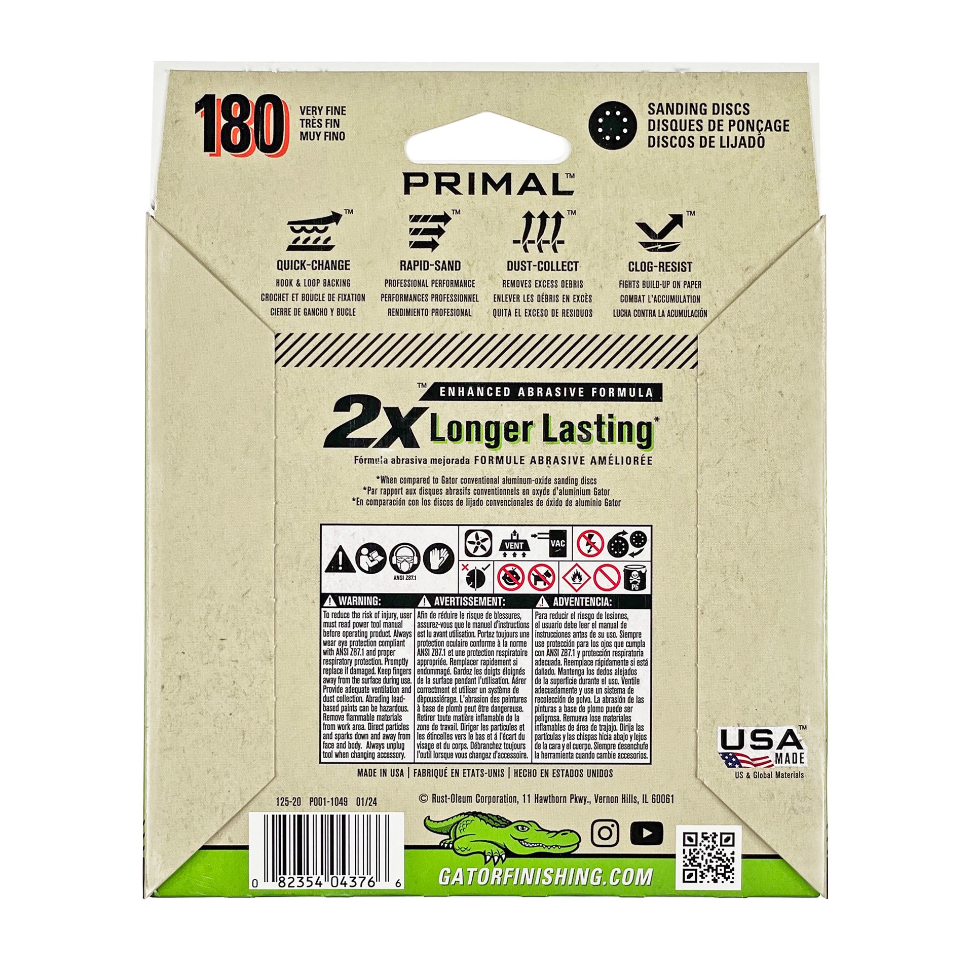 slide 4 of 6, Gator 5 In 8H H/L Disc 180 Grit 15pk 15 -Piece Aluminum oxide 180 -Grit Disc Sandpaper, 1 ct