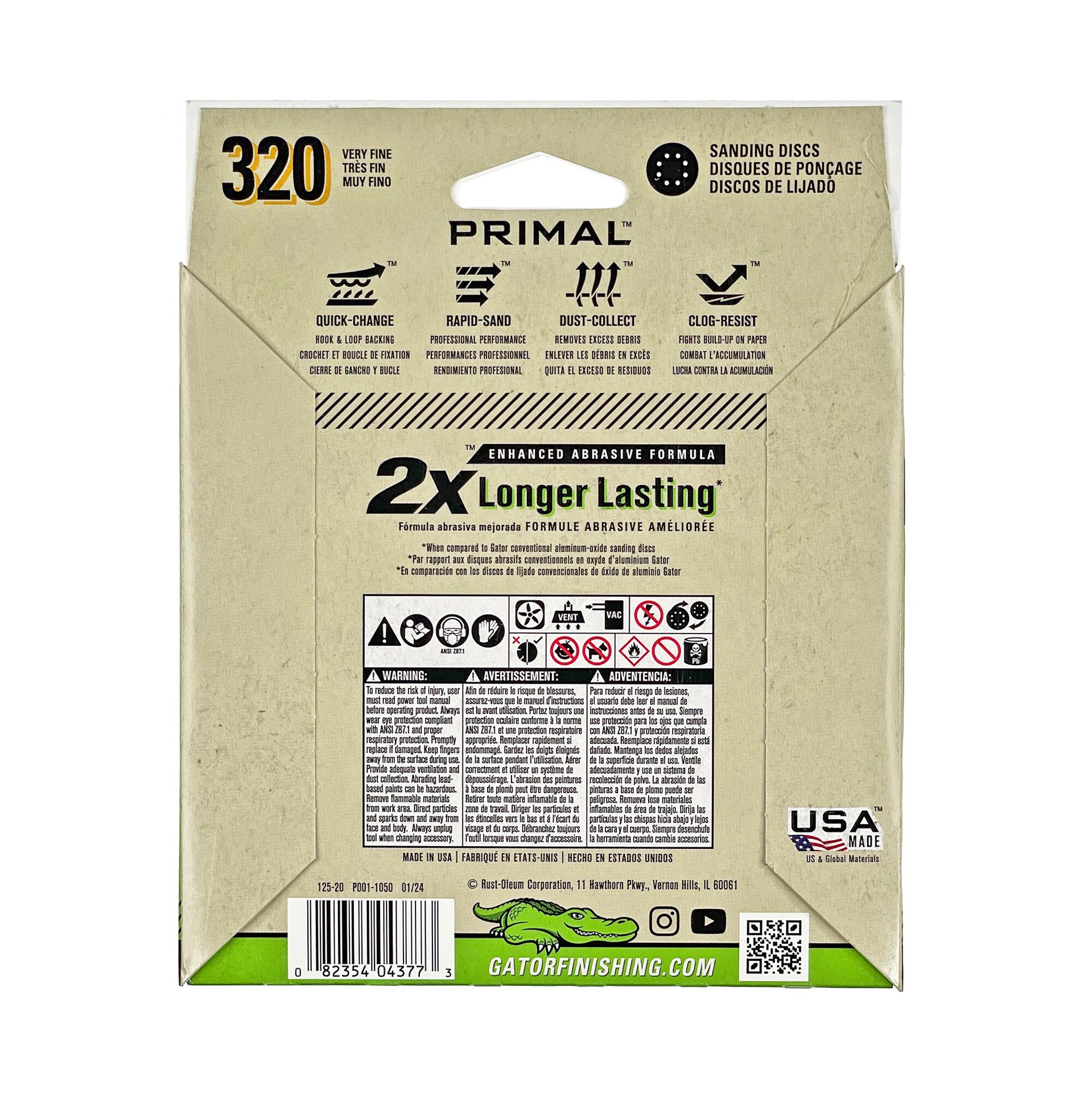 slide 4 of 6, Gator 5 In 8H H/L Disc 320 Grit 15pk 15 -Piece Aluminum oxide 320 -Grit Disc Sandpaper, 1 ct