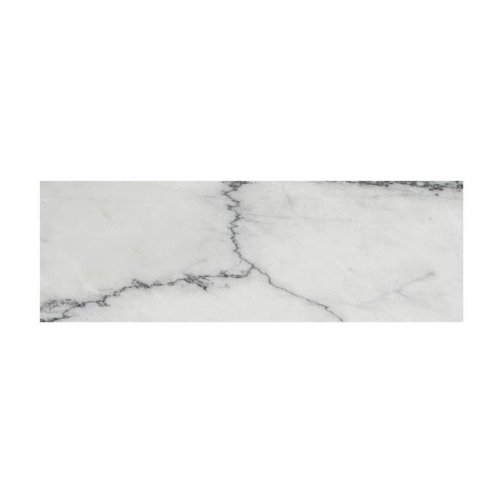 slide 6 of 6, American Olean Genuine Stone Refined White 4-in x 12-in Honed Natural Marble Floor and Wall Tile ( 0.33-sq ft Piece ), 1 ct