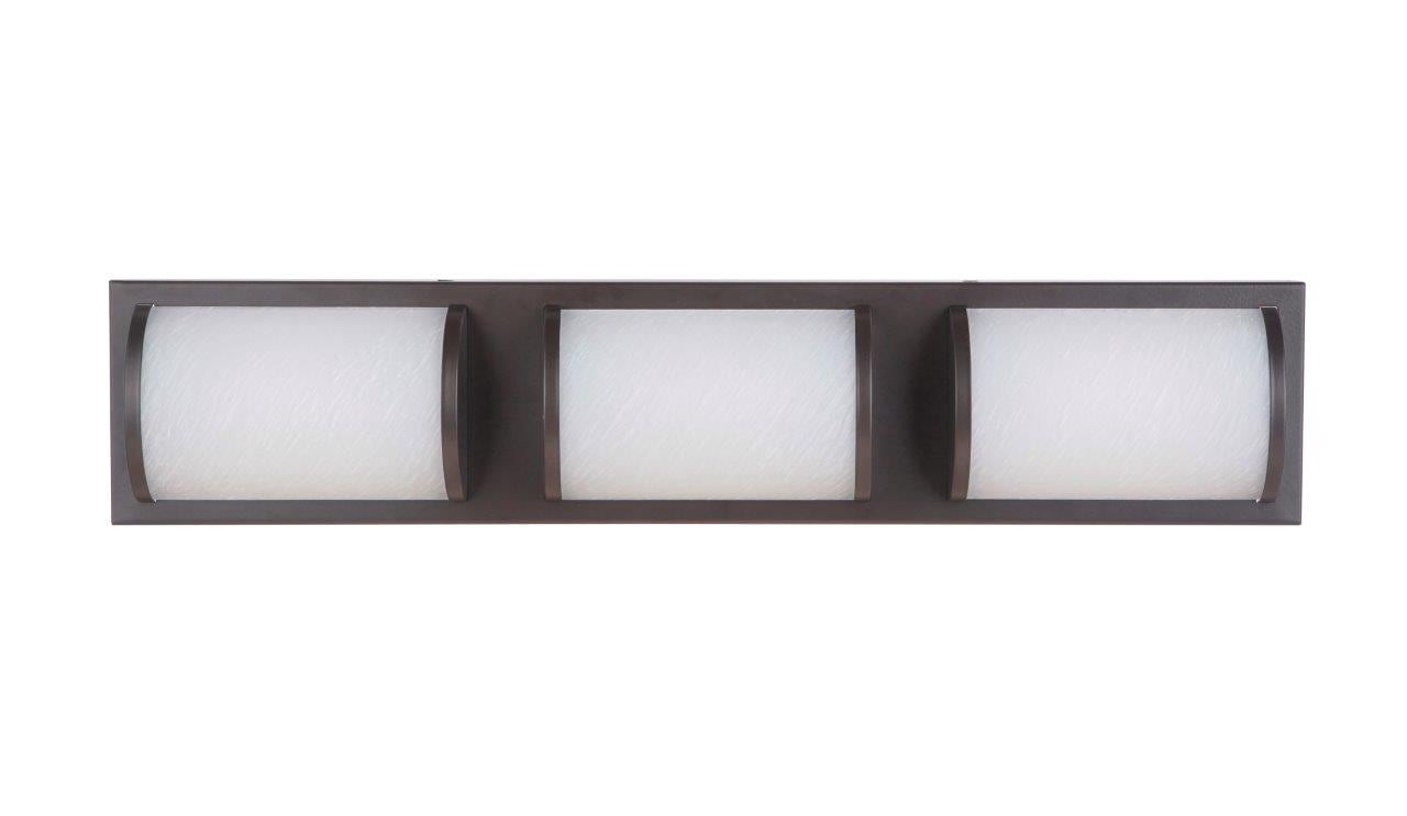 slide 3 of 6, allen + roth Kinsley 22-in 3 -Light Bronze Integrated LED Modern/contemporary Vanity light bar, 1 ct