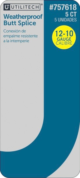 slide 2 of 6, Utilitech 12-10 AWG Butt splice Yellow 5 -Count, 1 ct