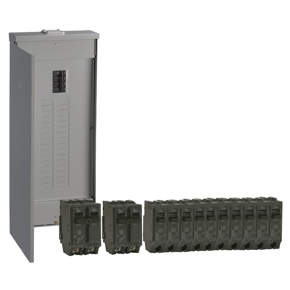 slide 2 of 6, GE PowerMark Gold 200 -Amp 32 -Spaces 40 -Circuit Indoor Main Breaker Load Center (Value Pack), 1 ct