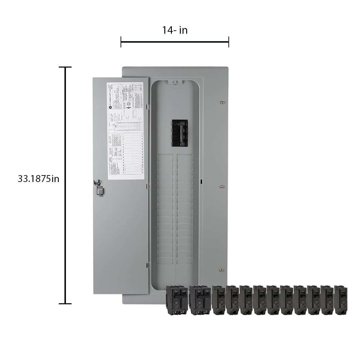 slide 4 of 6, GE PowerMark Gold 200 -Amp 32 -Spaces 40 -Circuit Indoor Main Breaker Load Center (Value Pack), 1 ct