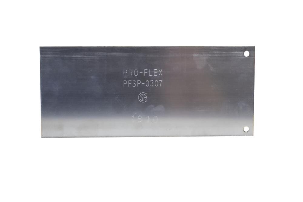 slide 1 of 1, PRO-FLEX CSST Pipe Striker Plate, 3-in Width, Steel, CSA Certified, NSF Safety Listed, Puncture Protection for Concealed CSST Passages, 1 ct