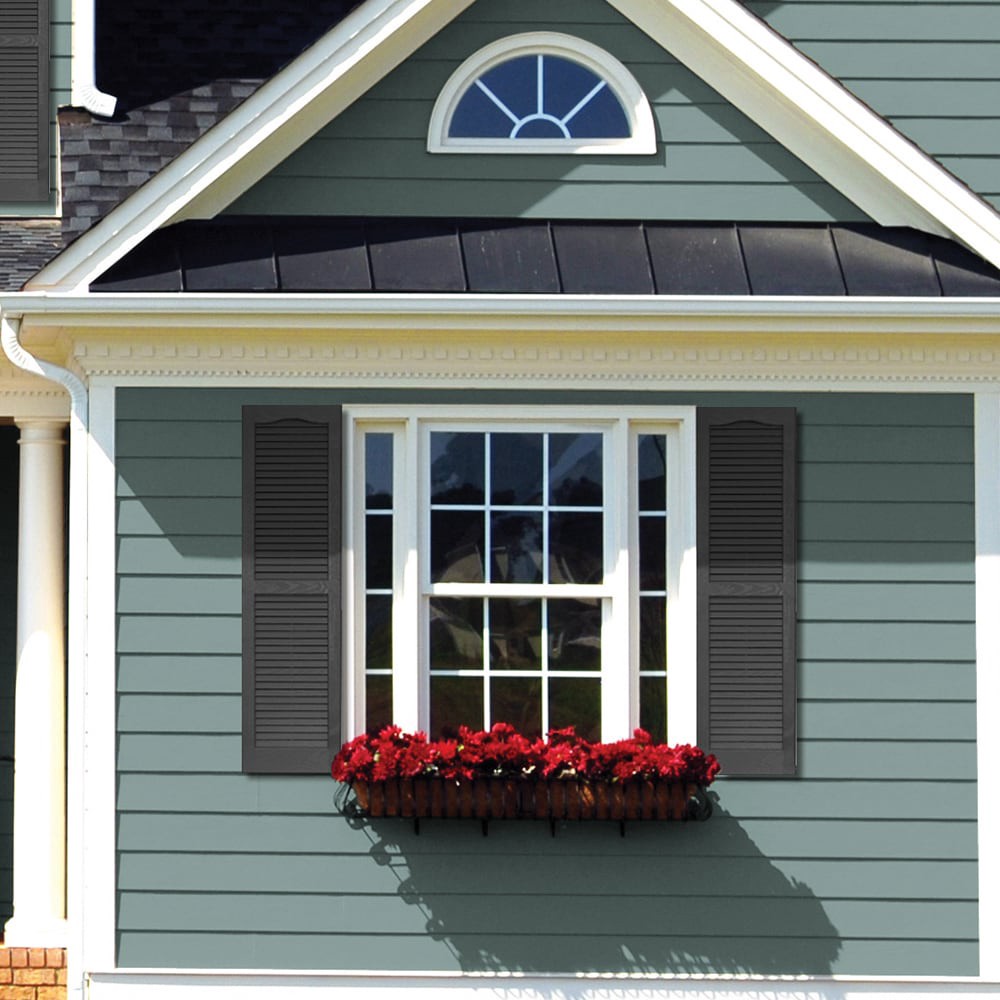 slide 4 of 6, Vantage 14.563-in W x 47.781-in H Forest Green Louvered Exterior Shutters ( 2 -Pack ), 1 ct