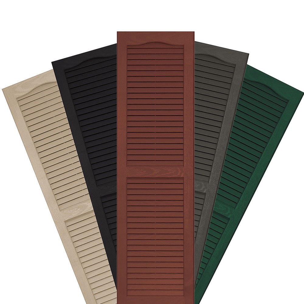 slide 6 of 6, Vantage 14.563-in W x 47.781-in H Forest Green Louvered Exterior Shutters ( 2 -Pack ), 1 ct